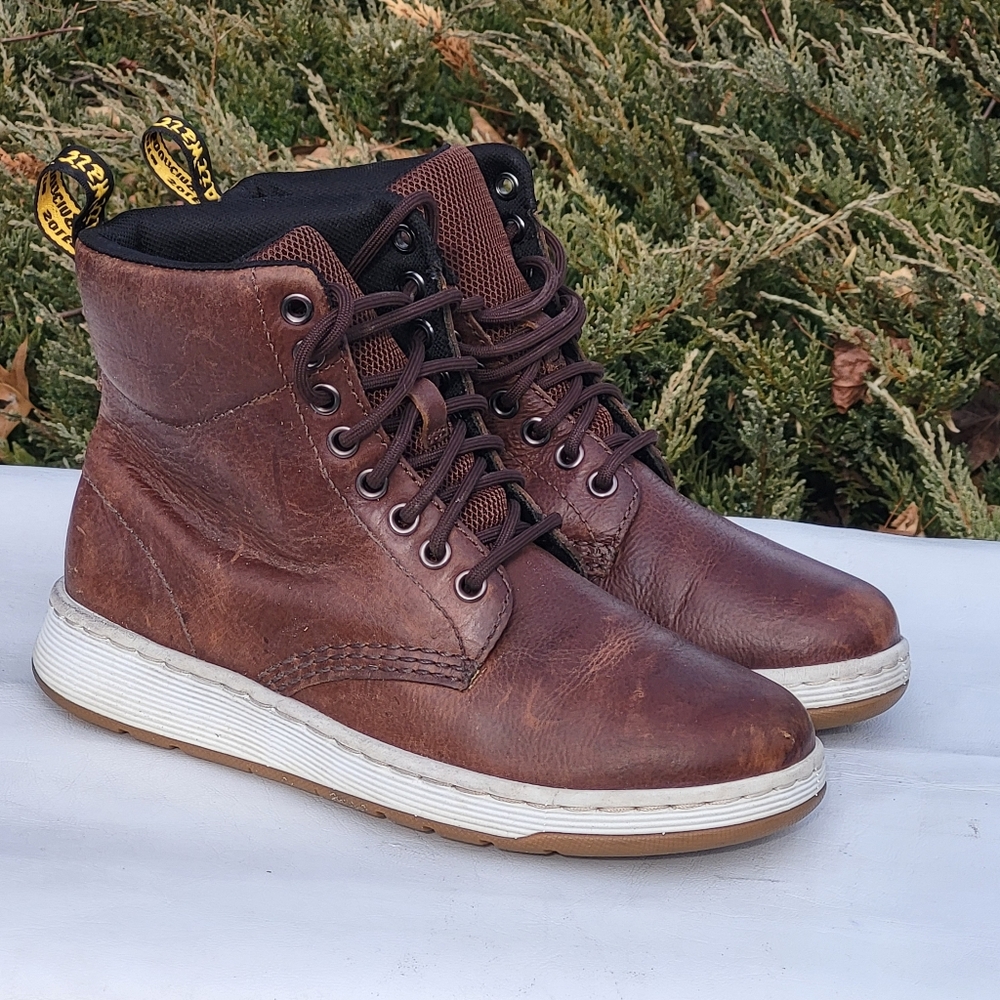 Dr. Martens Rigal Brown Wedge Heel Boots